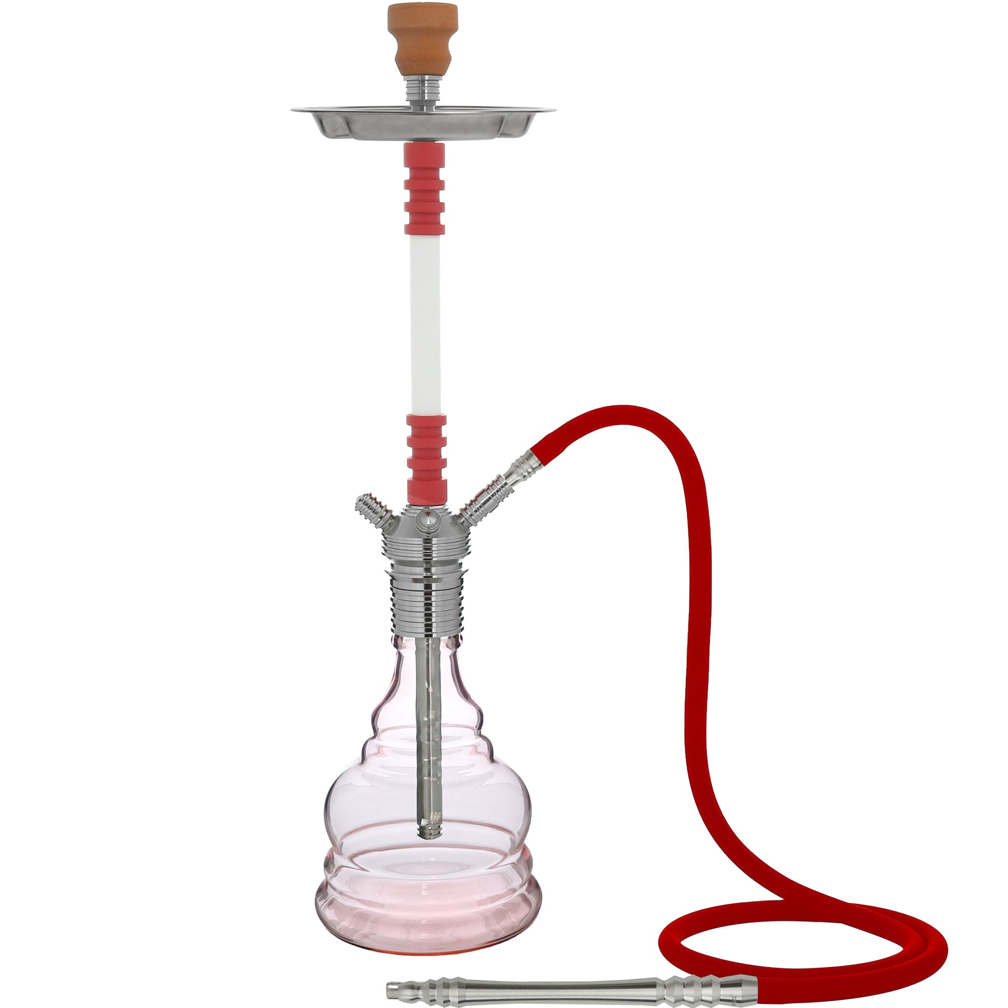 Red and White Rose Hookah #stem color_Red/White/Red