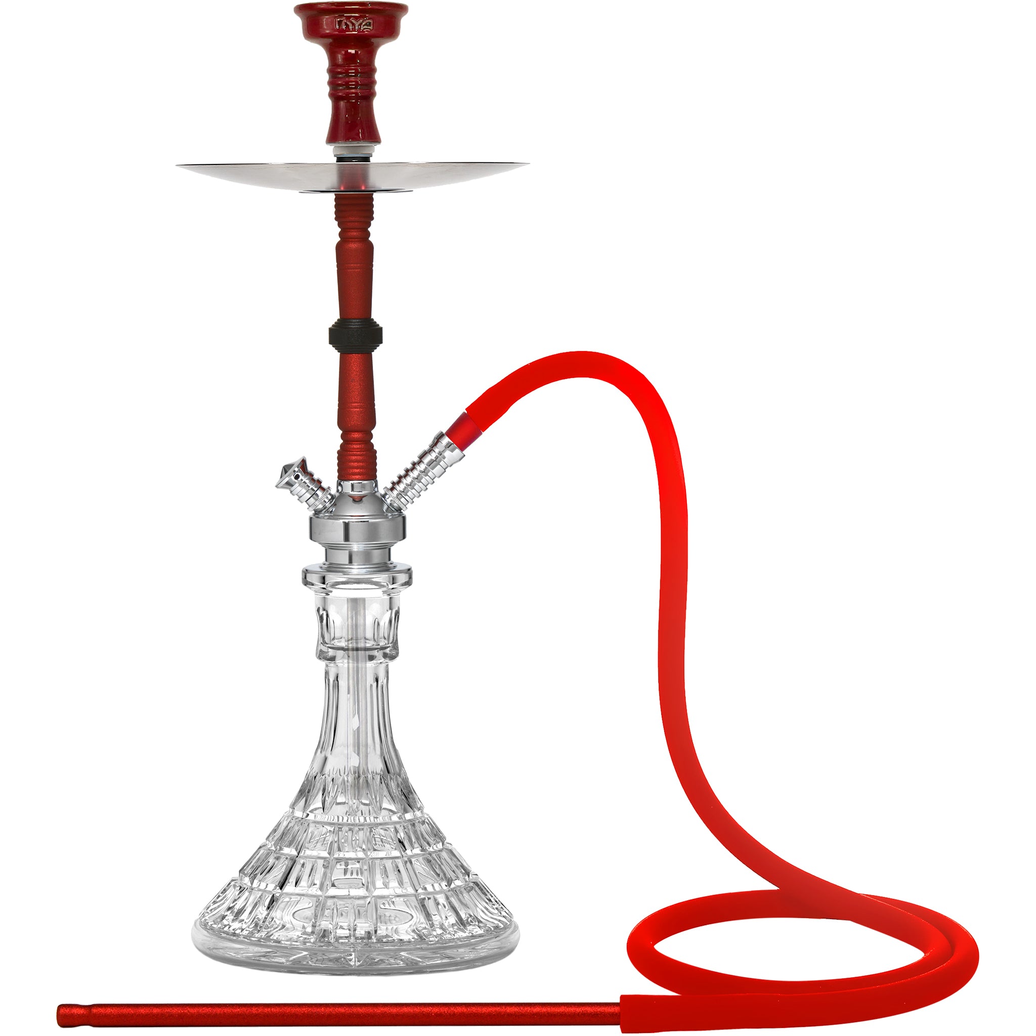 Red Crystal Silver Hookah #color_Red