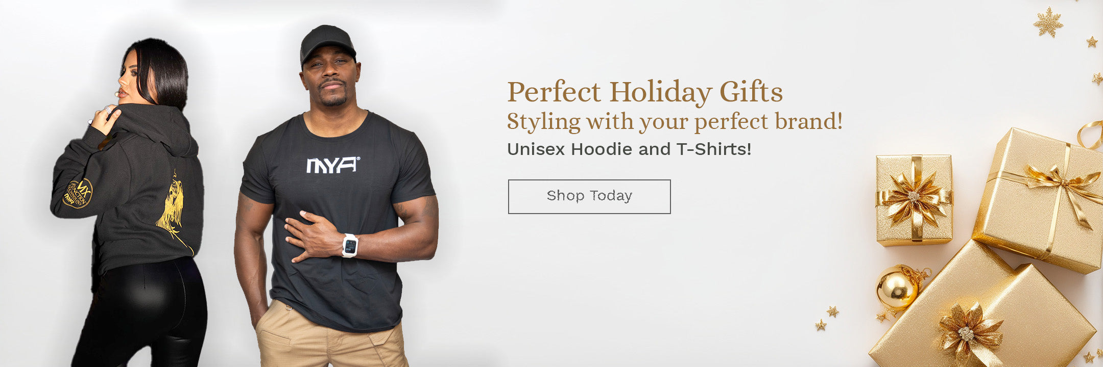 Click on this banner to shop for MYA Apparel from a hoodie to t-shirt in unisex sizes.