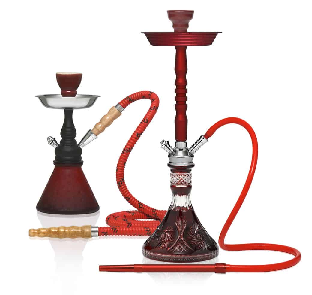 Two red hookahs