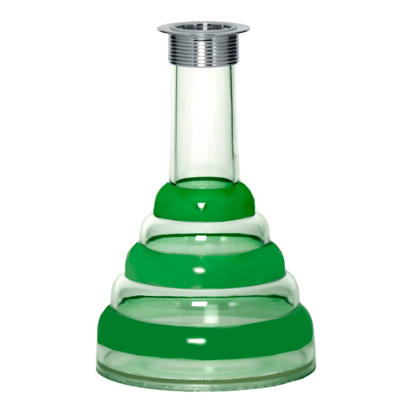 Acrylic Hookah Base with Green horizontal stripes #Color_Geen