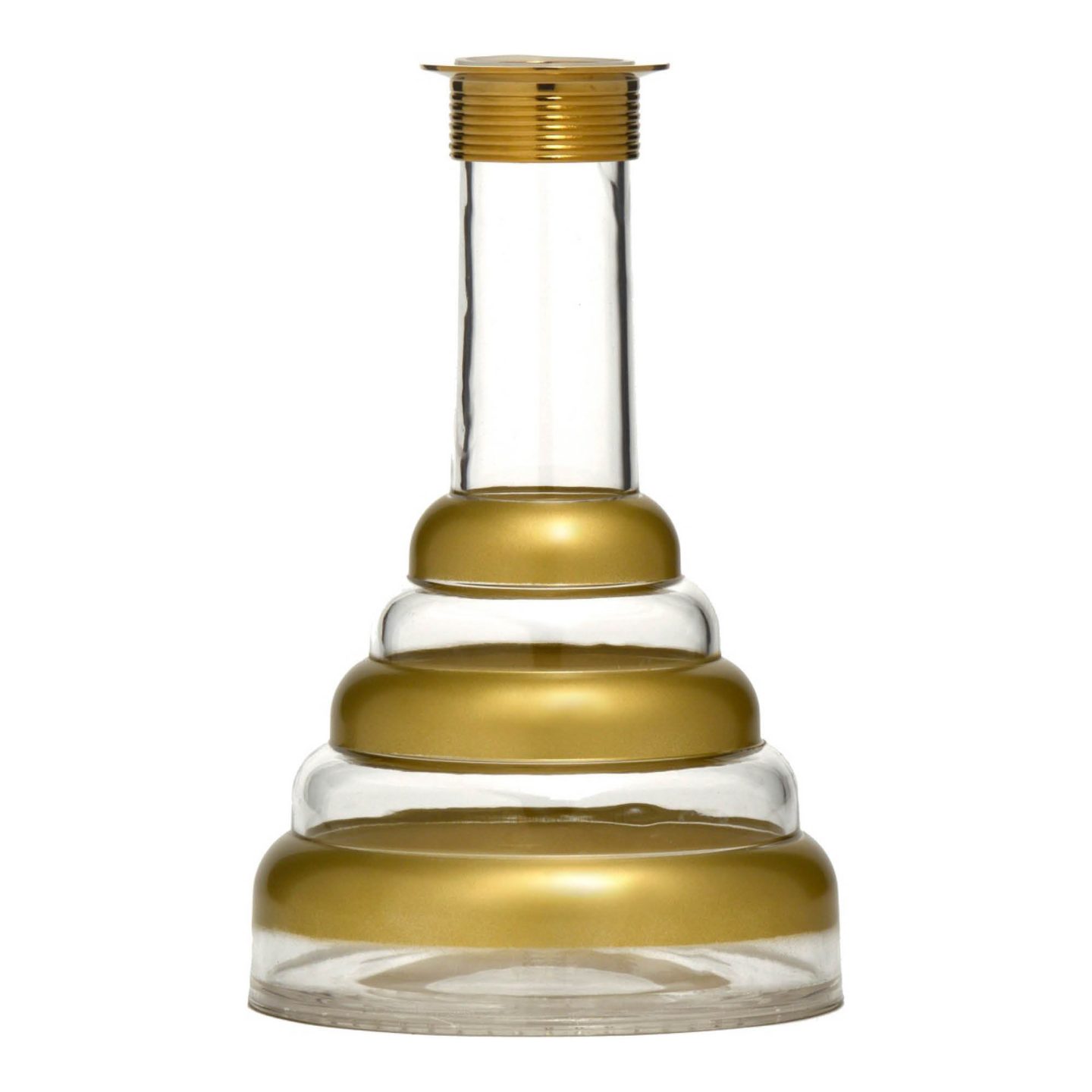 Acrylic Hookah Base with Gold horizontal stripes #Color_Gold