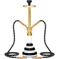 Black Acrylic 2 Hose Gold Hookah #color_Black