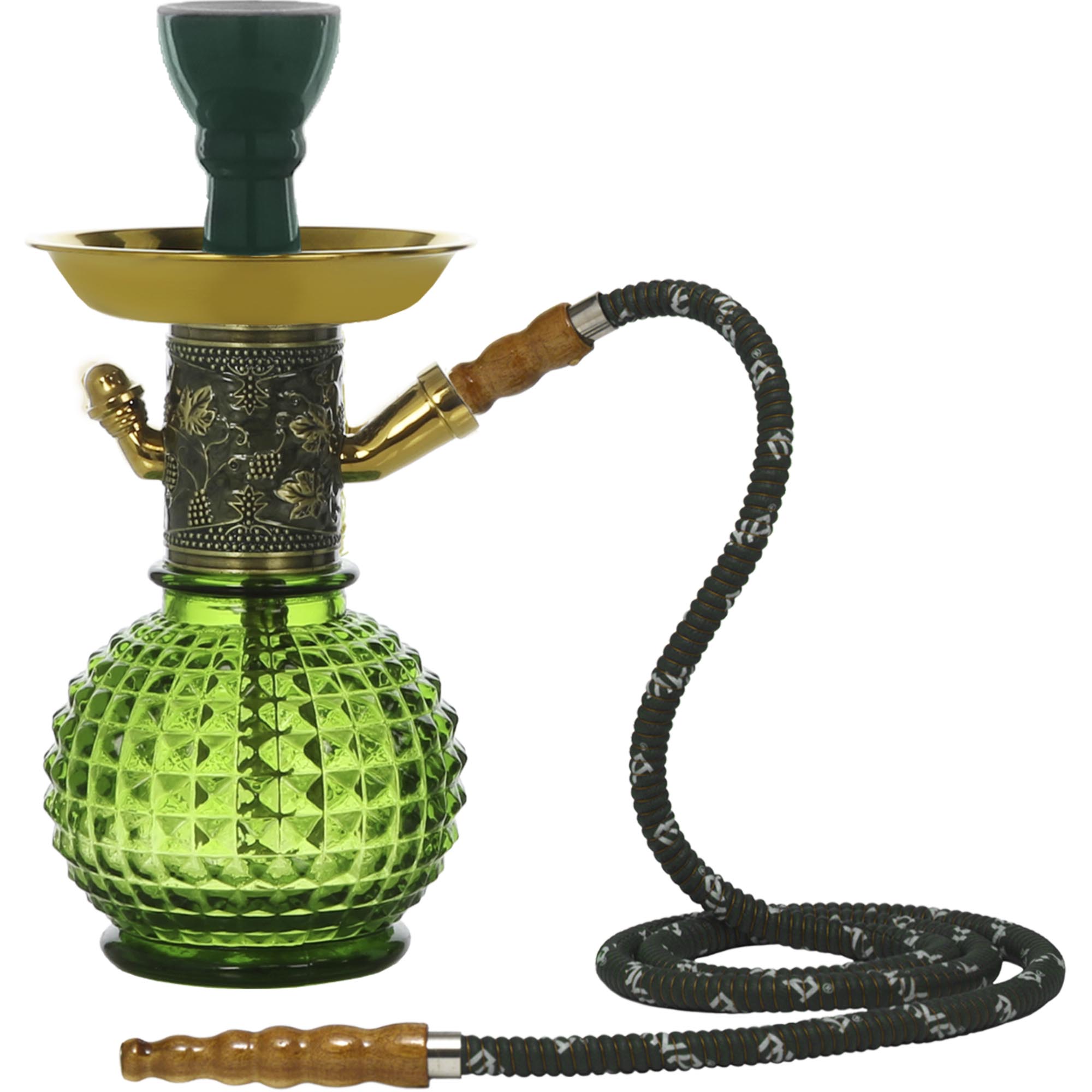 Olive Green Bambino Gold Hookah #color_Olive Green