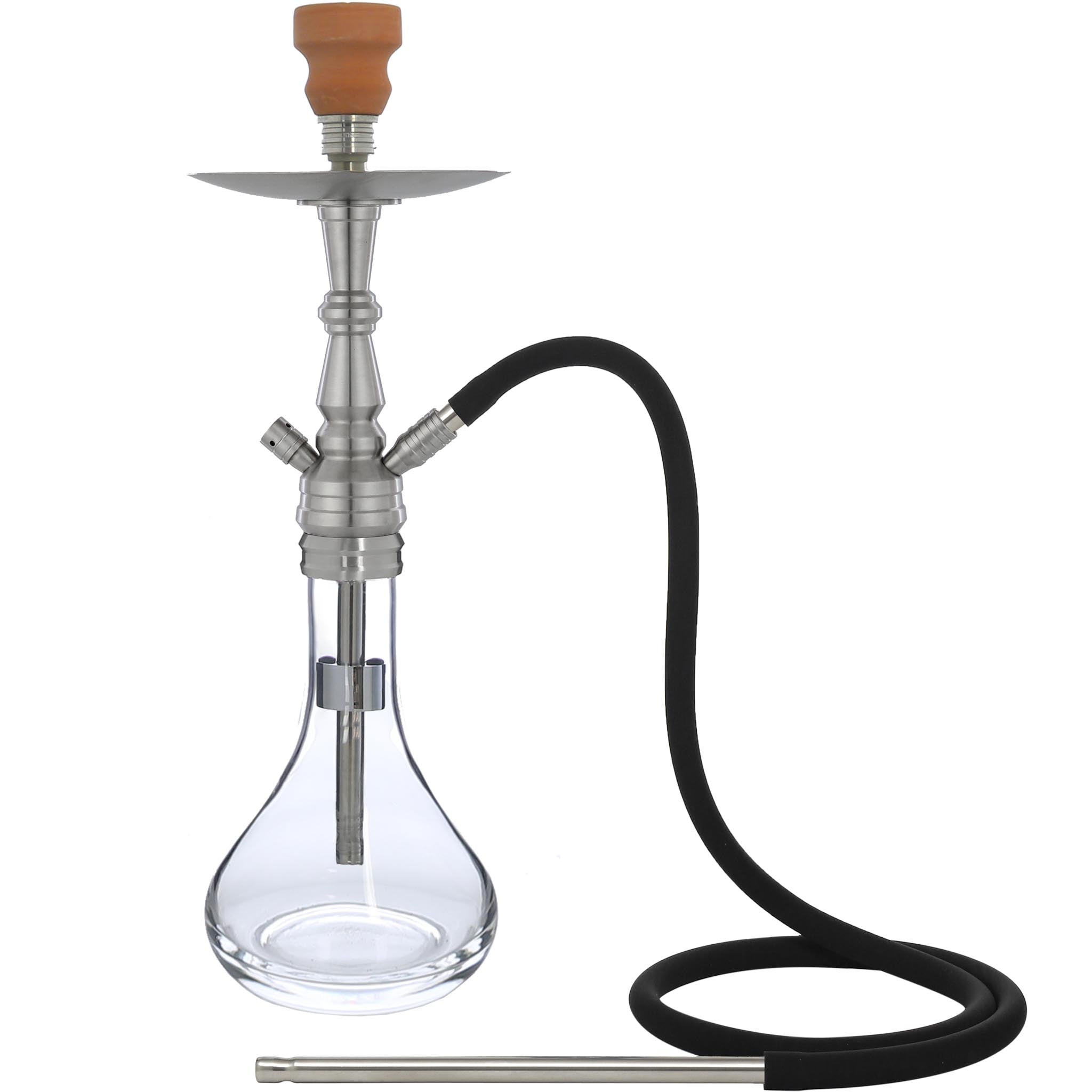 Silver Clio 500-S Stainless Hookah #color_Silver