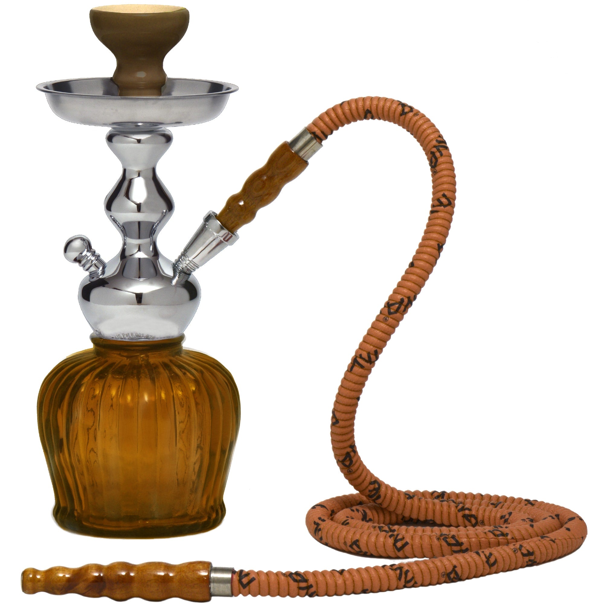 Econo QT Small Hookah in Amber Glass #color_Amber