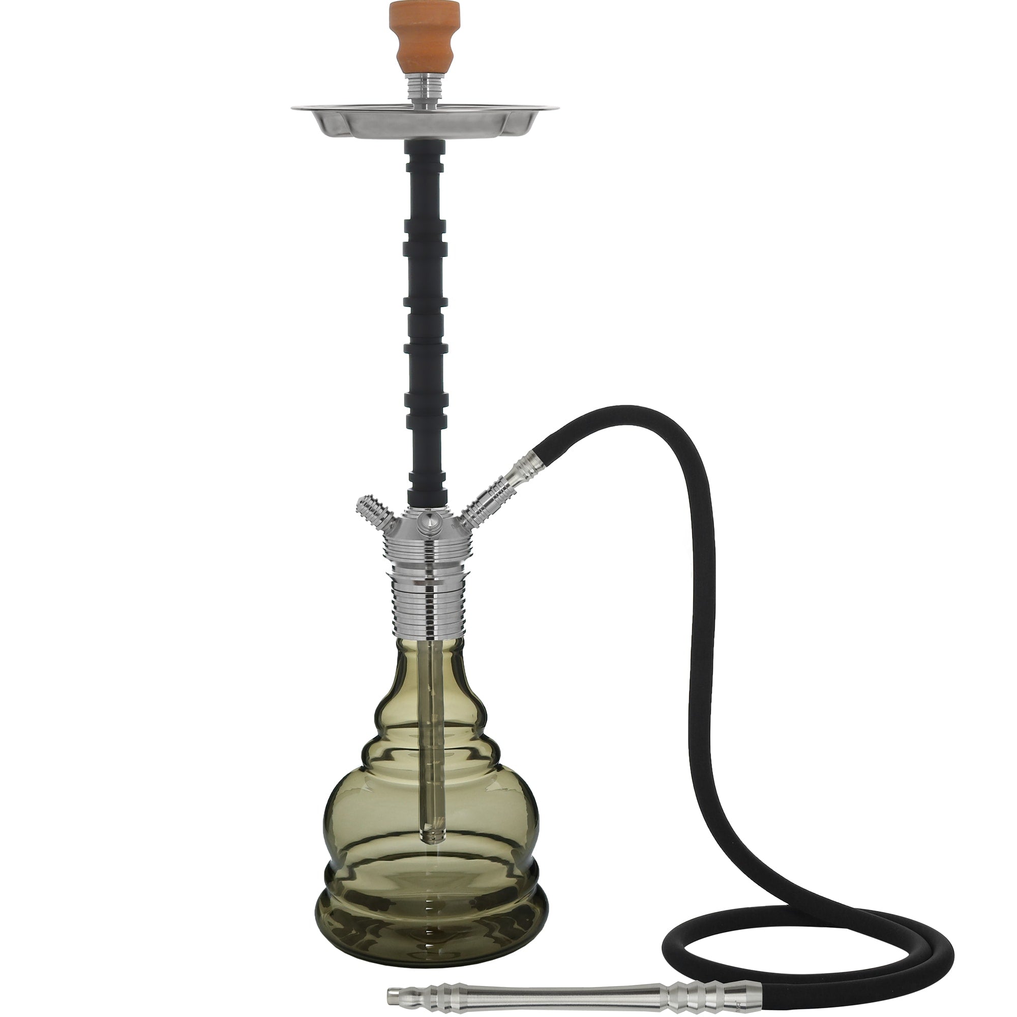 Black Stem Grey Smoke Base MX-2000 MYA Hookah #stem color_Black