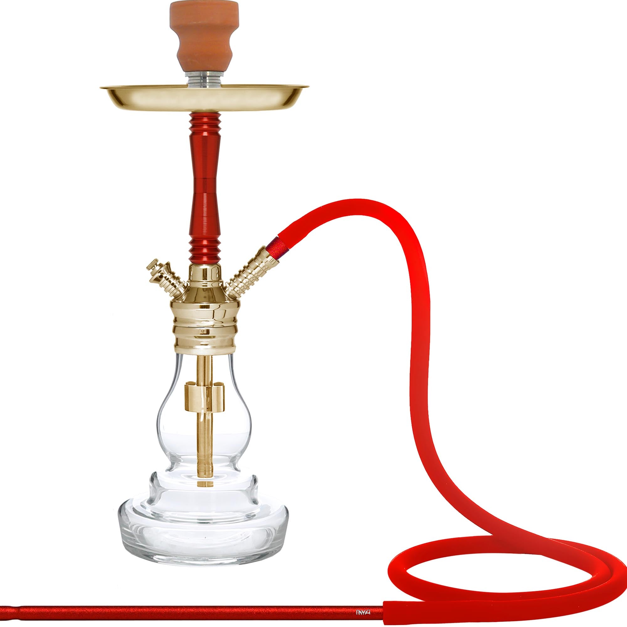 Red Mini Robusto Gold Hookah #color_Red