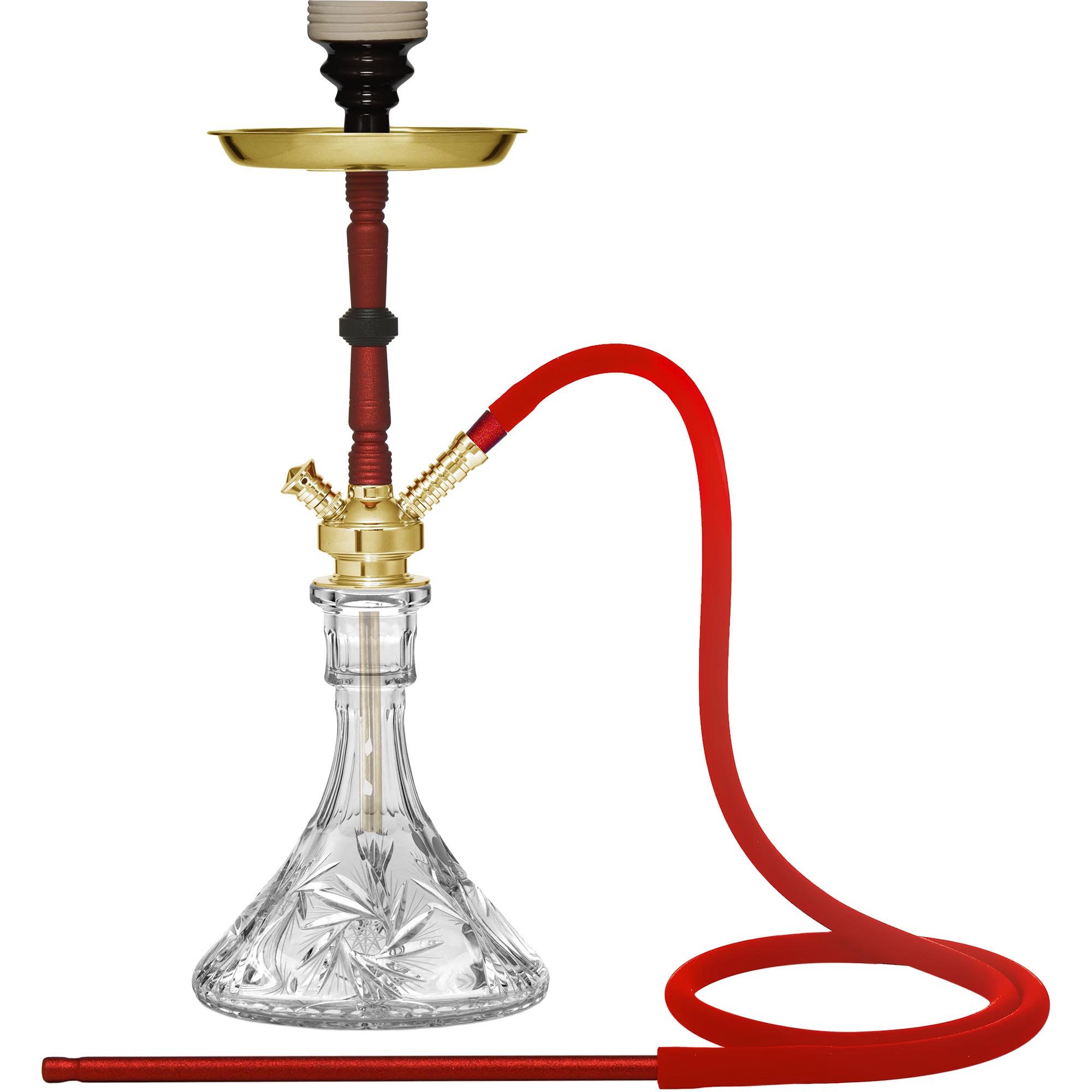 Red Crystal Gold Hookah #color_Red