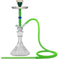 Green Stem with Clear Crystal Base Hookah #color_Green