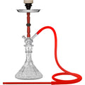 Red Stem with Clear Crystal Base Hookah #color_Red